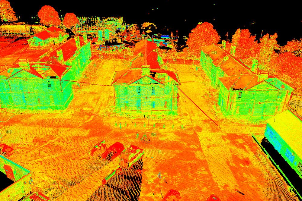 3D laser scanned measured building and elevation survey