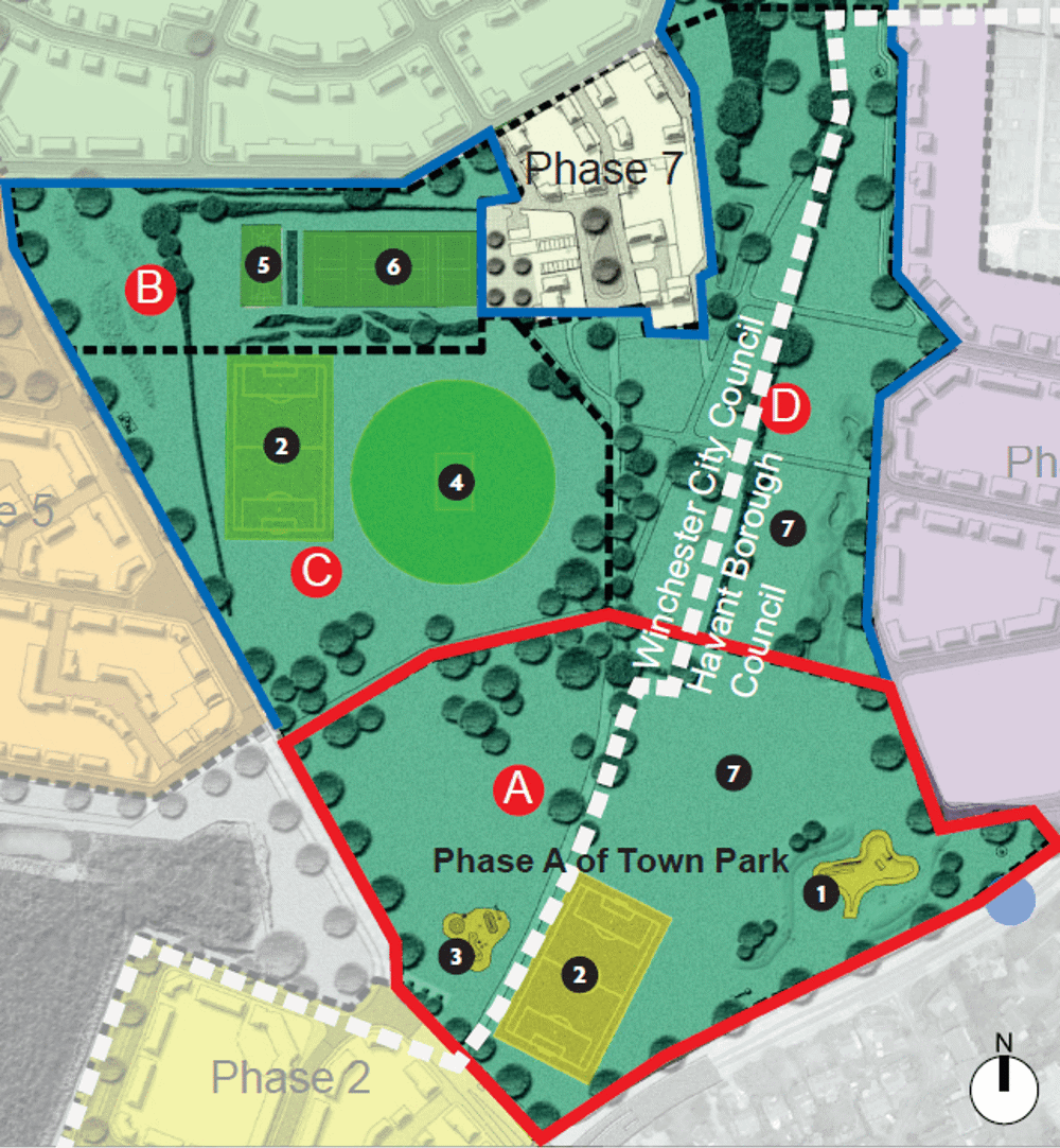 Berewood map highlighting each phase